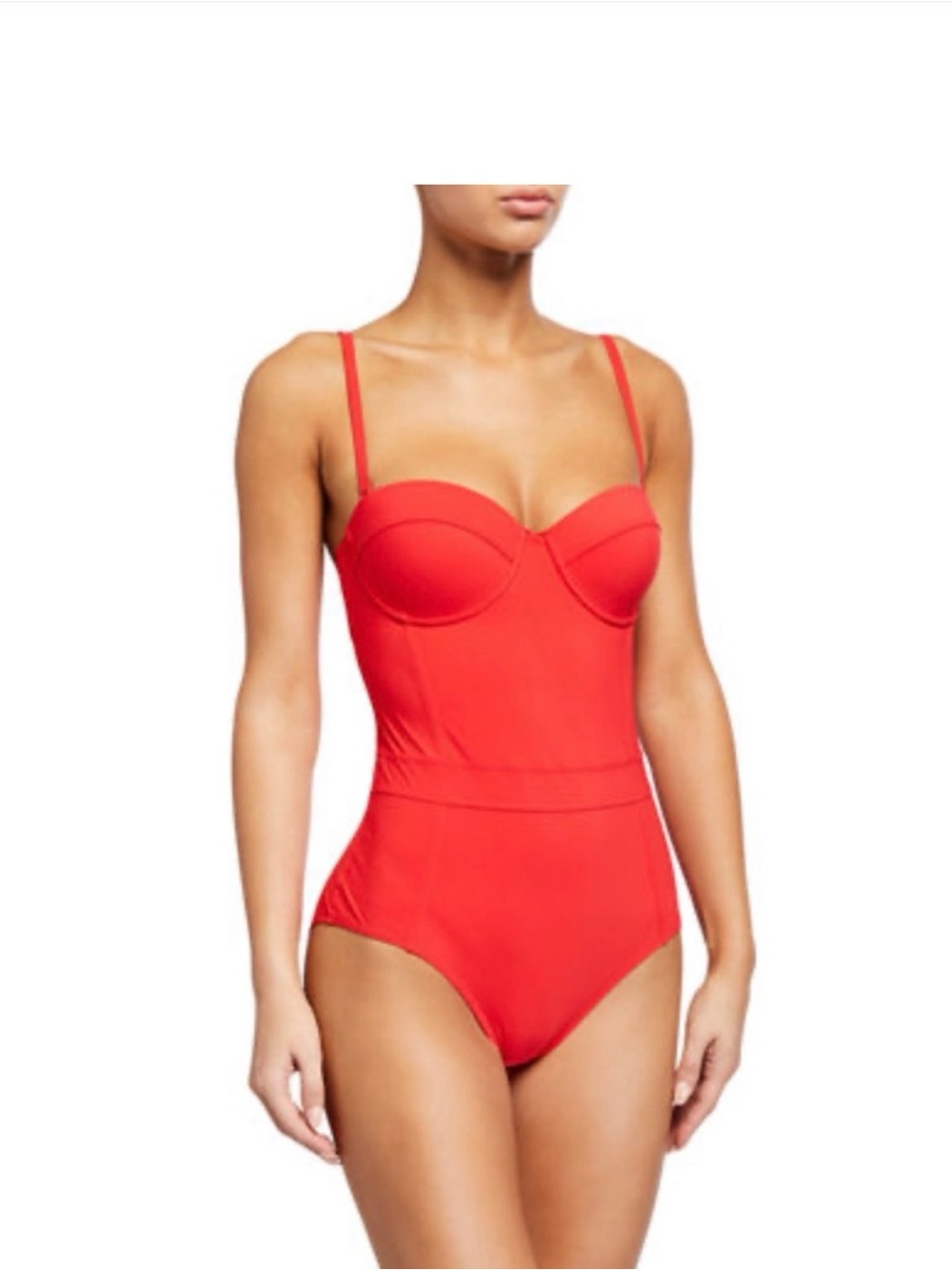Tory Burch Lipsi Red-Orange One-Piece Underwire Swimsuit Size M   NWT